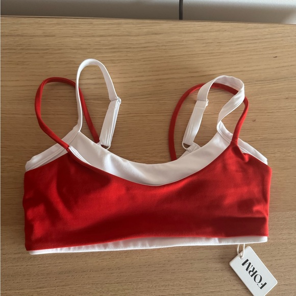 Tops - Form by Sami Clarke Red & White Sports Bra